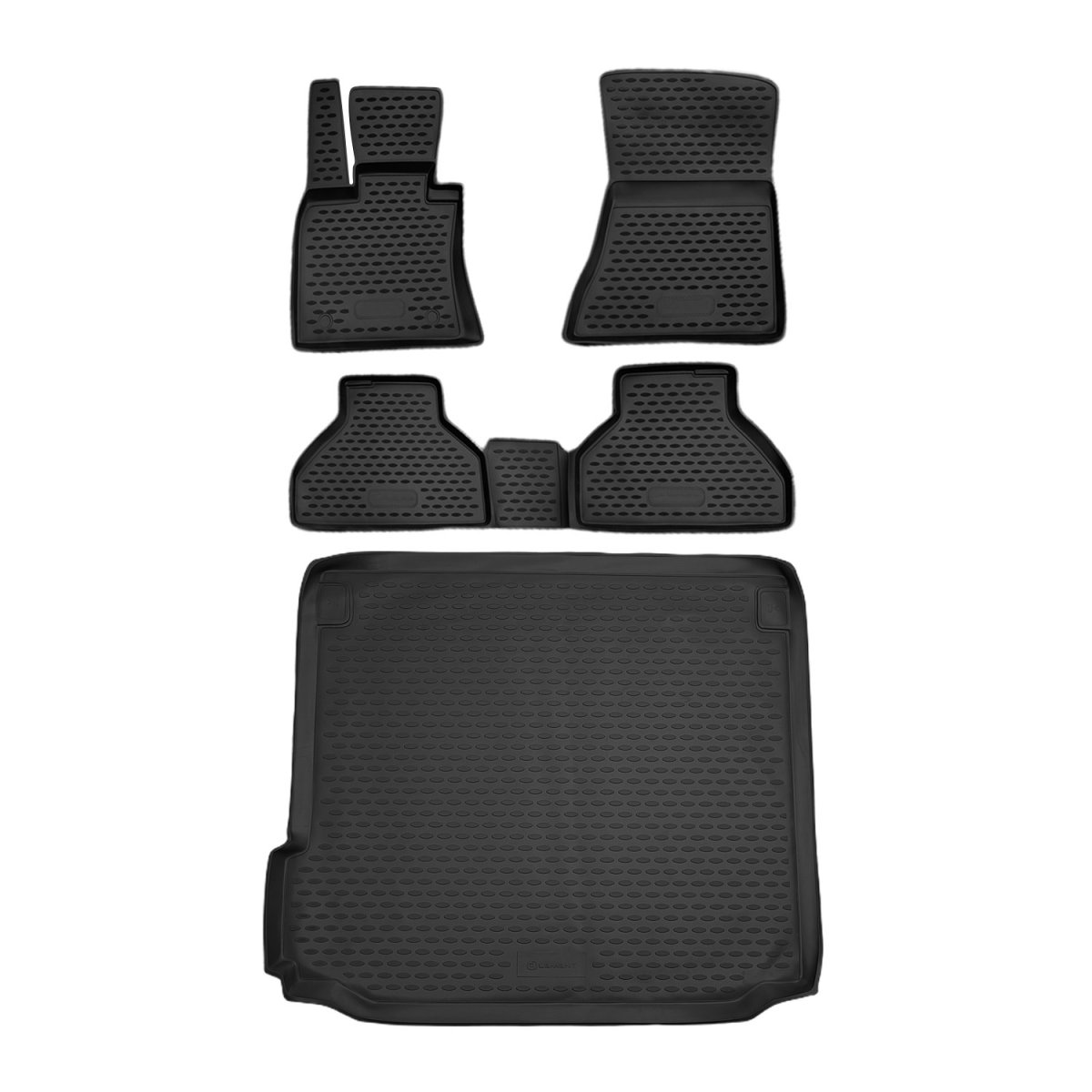 BMW X5 3D Floor-Trunk Mats - Omac - KIT - Black - '07-'13